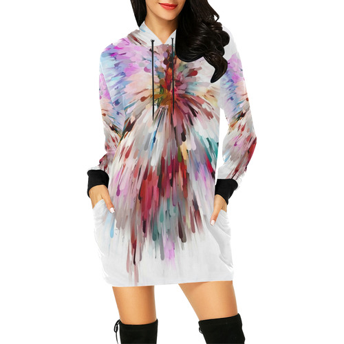 Explosion by Nico Bielow All Over Print Hoodie Mini Dress (Model H27)