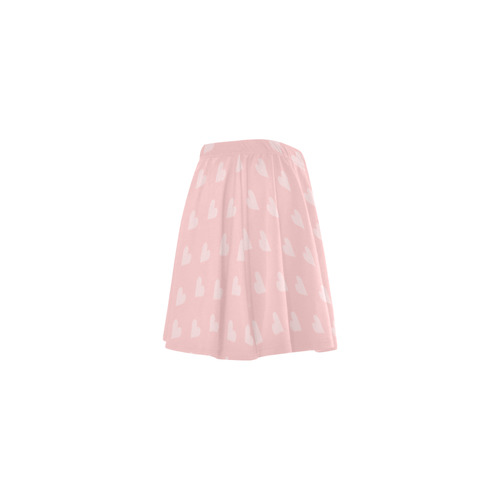 Pink Heart Pattern on Pink VAS2 Mini Skating Skirt (Model D36)
