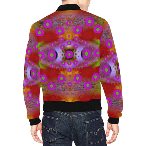 Shimmering pond with lotus bloom All Over Print Bomber Jacket for Men (Model H19)