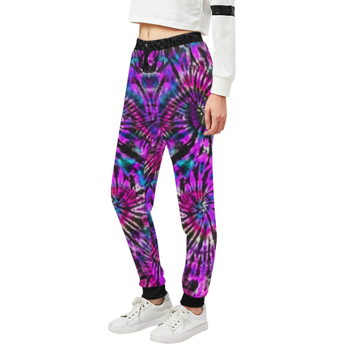 Purple Tie Dye Madness Unisex All Over Print Sweatpants (Model L11)