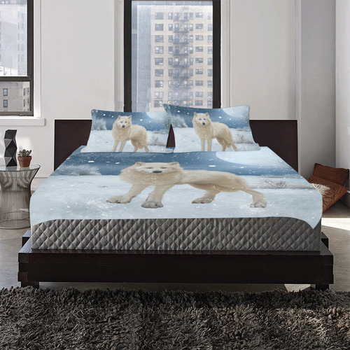 Awesome arctic wolf 3-Piece Bedding Set