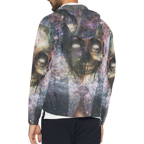 Psychedelic Skull and Galaxy Unisex All Over Print Windbreaker (Model H23)