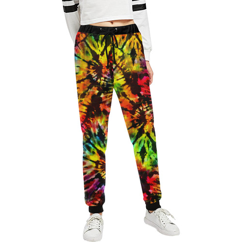 Vivid Psychedelic Hippy Tie Dye Unisex All Over Print Sweatpants (Model L11)