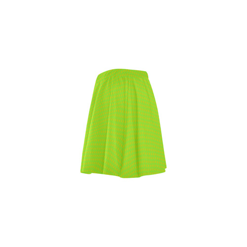 Apple Green Polka Dots on Apple Green II VAS2 Mini Skating Skirt (Model D36)