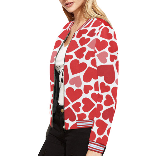 love pattern All Over Print Bomber Jacket for Women (Model H21)