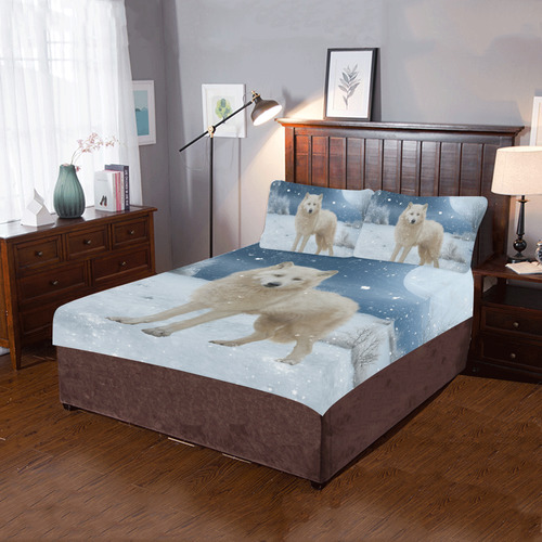 Awesome arctic wolf 3-Piece Bedding Set