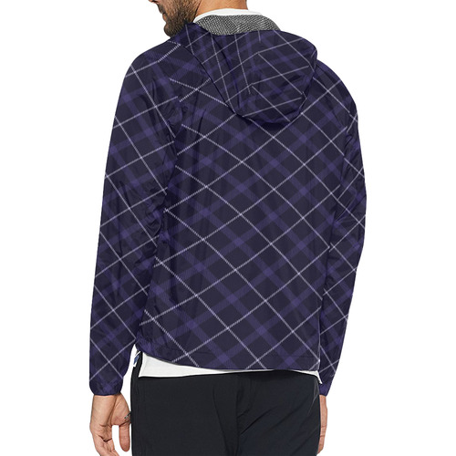 royal blue plaid for winter Unisex All Over Print Windbreaker (Model H23)