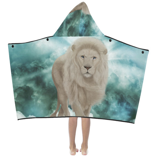 The white lion in the universe Kids' Hooded Bath Towels
