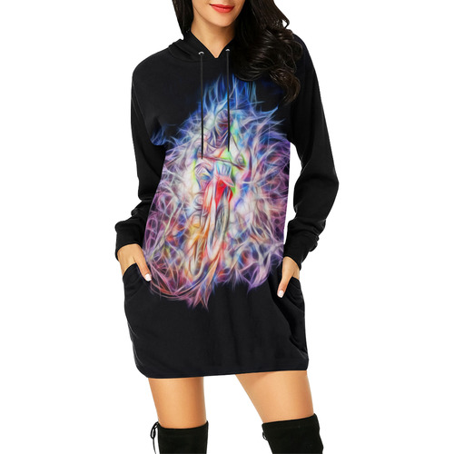 Motocross Motorbike Jump All Over Print Hoodie Mini Dress (Model H27)