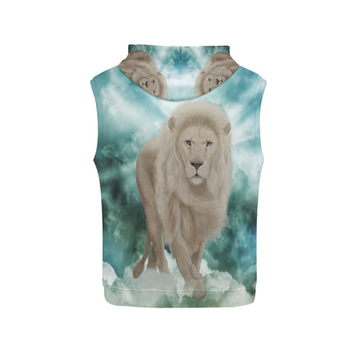 The white lion in the universe All Over Print Sleeveless Hoodie for Men (Model H15)