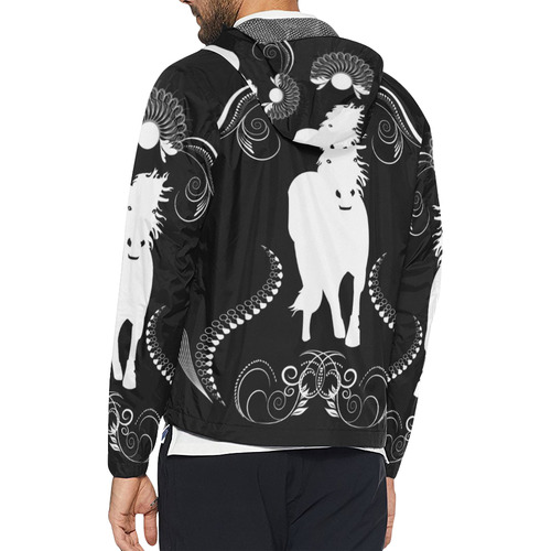 White horse Unisex All Over Print Windbreaker (Model H23)