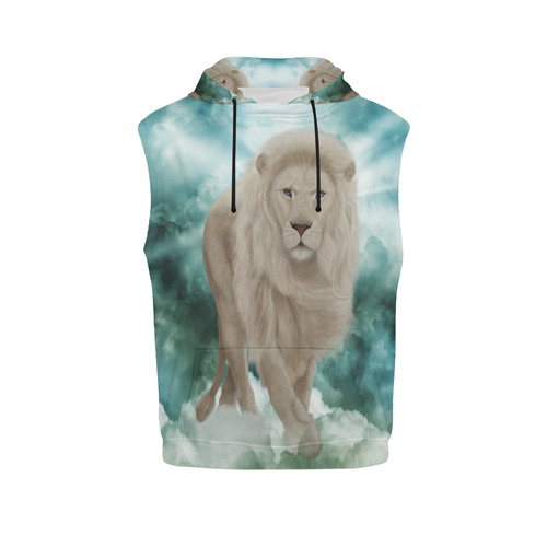 The white lion in the universe All Over Print Sleeveless Hoodie for Men (Model H15)
