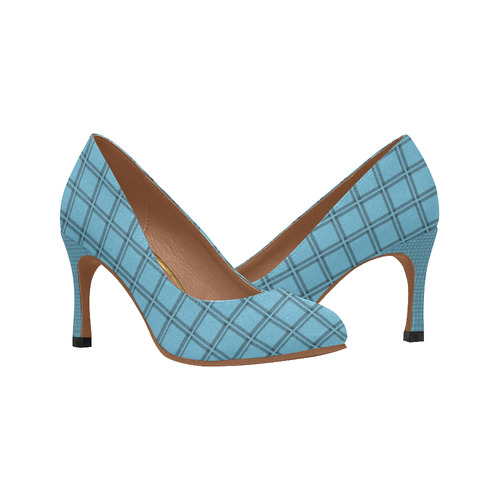 blue plaid heels
