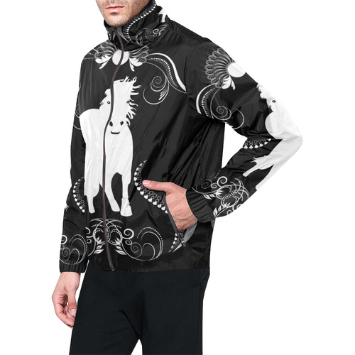 White horse Unisex All Over Print Windbreaker (Model H23)