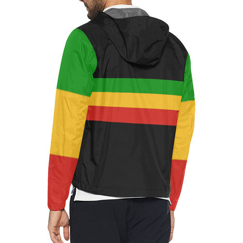 Rastafari Flag Colored Stripes Unisex All Over Print Windbreaker (Model H23)