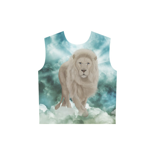 The white lion in the universe All Over Print Sleeveless Hoodie for Women (Model H15)