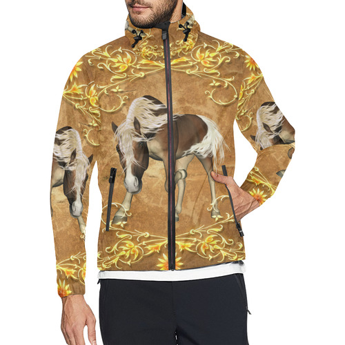 Wonderful brown horse Unisex All Over Print Windbreaker (Model H23)