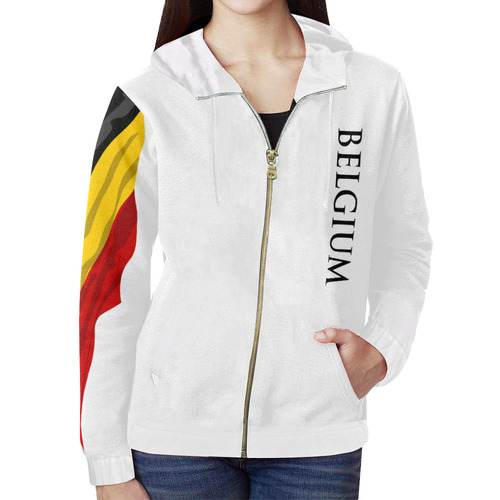 ladies white zip hoodie