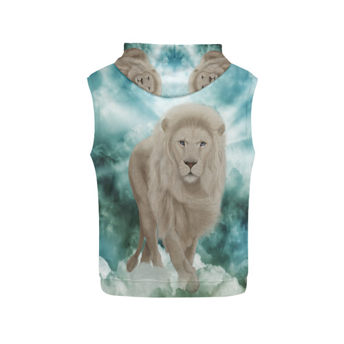 The white lion in the universe All Over Print Sleeveless Hoodie for Women (Model H15)