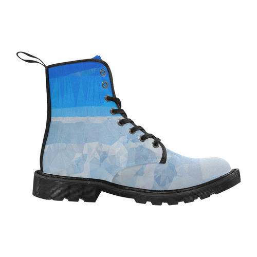 Iceberg Antarctica Low Poly Nature Landscape Martin Boots for Women (Black) (Model 1203H)