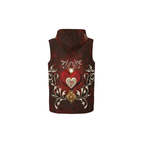 Valentine's day, wonderful hearts All Over Print Sleeveless Zip Up Hoodie for Kid (Model H16)