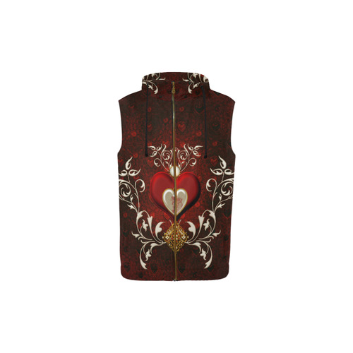 Valentine's day, wonderful hearts All Over Print Sleeveless Zip Up Hoodie for Kid (Model H16)