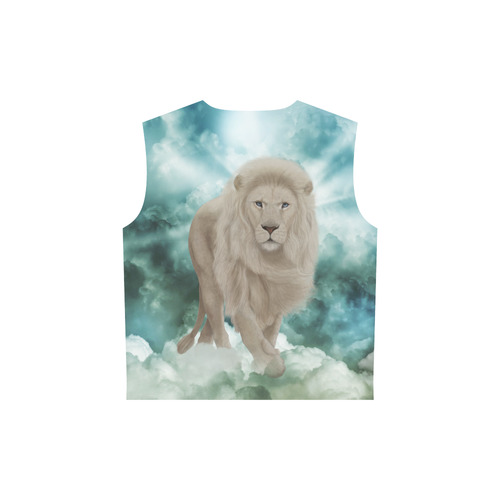 The white lion in the universe All Over Print Sleeveless Hoodie for Women (Model H15)