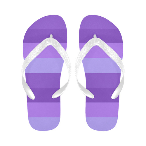 Shades Of Purple Stripes Flip Flops for Men/Women (Model 040)