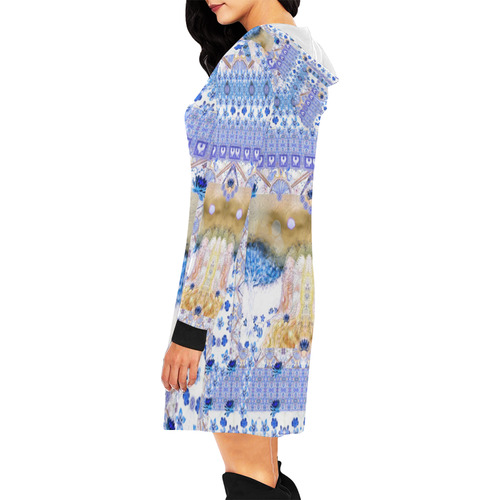 sanctuary-10 All Over Print Hoodie Mini Dress (Model H27)