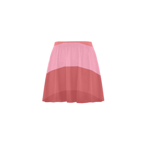 Shades Of Coral Stripes Mini Skating Skirt (Model D36)