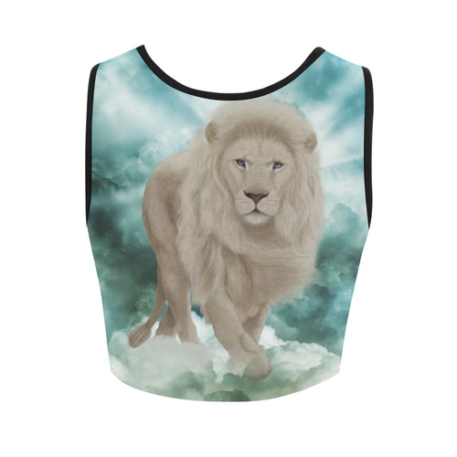 The white lion in the universe Women's Crop Top (Model T42)