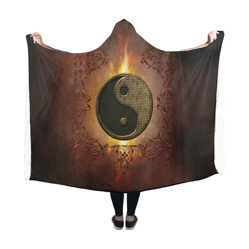 The sign ying and yang Hooded Blanket 60''x50''