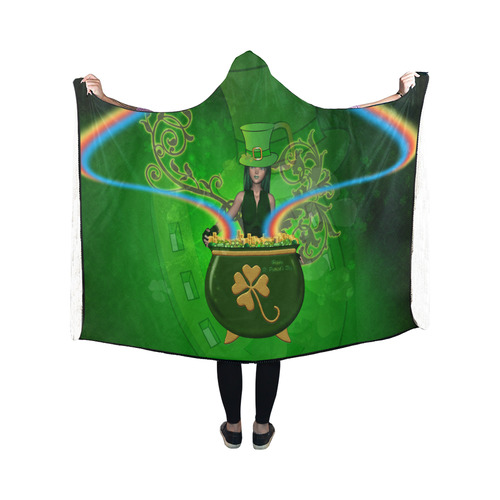 Happy St. Patrick's day Hooded Blanket 50''x40''