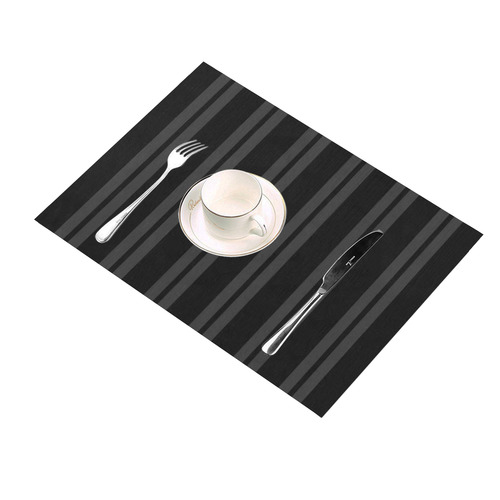 Gray/Black Vertical Stripes Placemat 14’’ x 19’’ (Six Pieces)