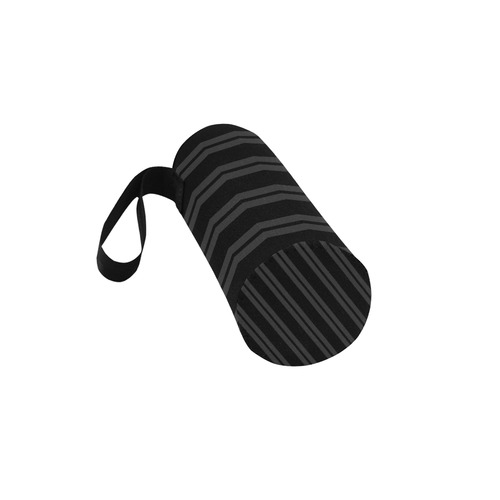 Gray/Black Sttripes Neoprene Water Bottle Pouch/Small