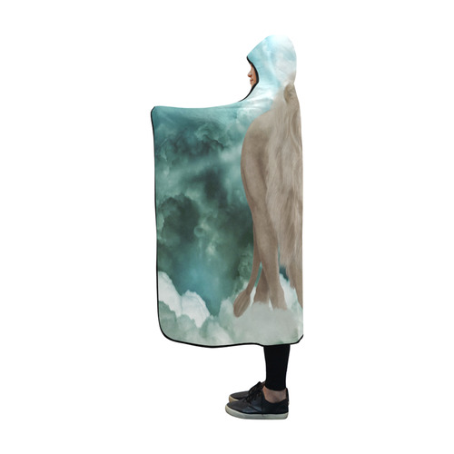 The white lion in the universe Hooded Blanket 60''x50''