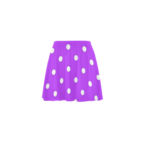 Royal Purple White Dots Mini Skating Skirt (Model D36)