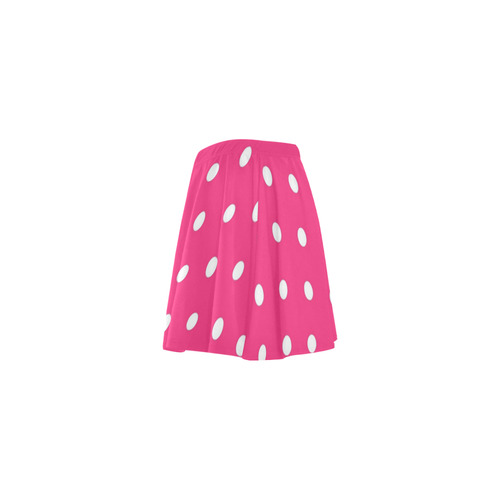 Hot Pink White Dots Mini Skating Skirt (Model D36)