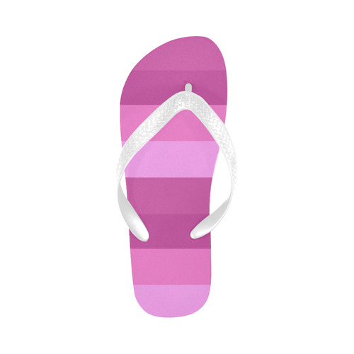 Shades Of Pink Stripes Flip Flops for Men/Women (Model 040)