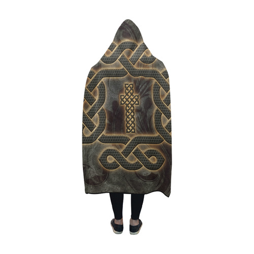 The celtic knot, rusty metal Hooded Blanket 60''x50''