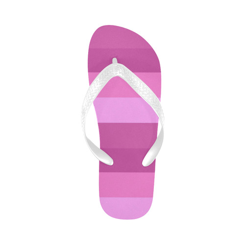Shades Of Pink Stripes Flip Flops for Men/Women (Model 040)