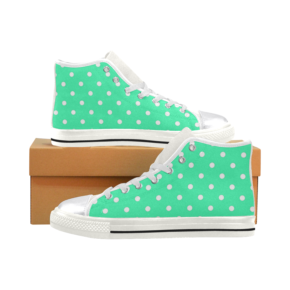 Banana Dot Pattern Print Men Women's High Top Shoes
