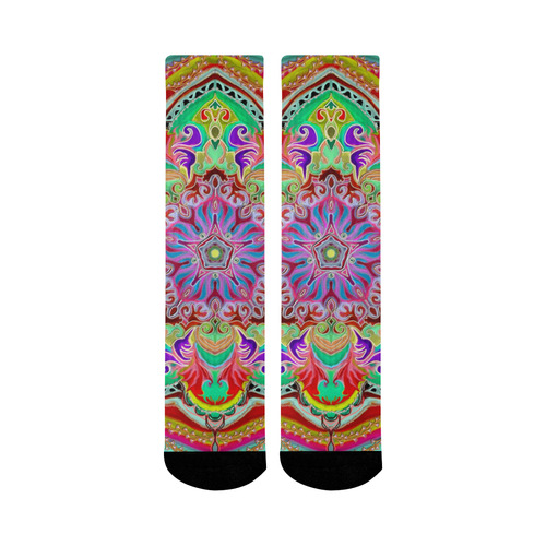 mandala lys 2 Mid-Calf Socks (Black Sole)