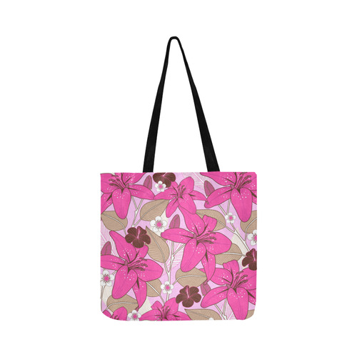 Romantic Pink Flowers Reusable Shopping Bag Model 1660 (Two sides)