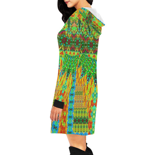 peru 5 All Over Print Hoodie Mini Dress (Model H27)
