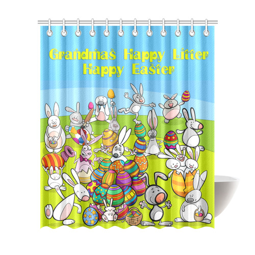 Grandmas Happy Litter Happy Easter Shower Curtain 72"x84"