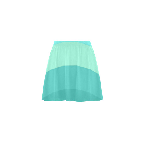 Shades Of Green Stripes Mini Skating Skirt (Model D36)