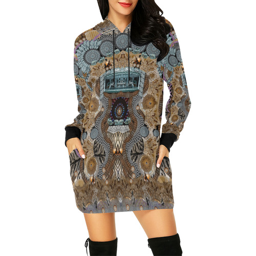 show must go on All Over Print Hoodie Mini Dress (Model H27)