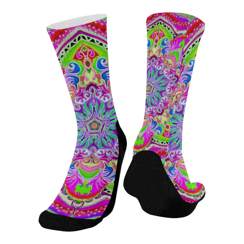 mandala lys 3 Mid-Calf Socks (Black Sole)