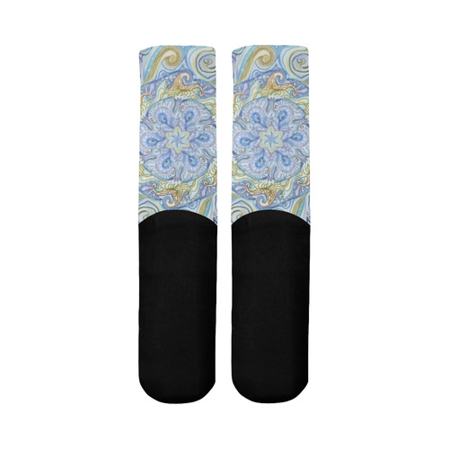 mandala curls 12 Mid-Calf Socks (Black Sole)